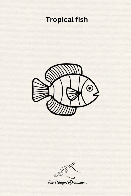 cute tropical fish drawing