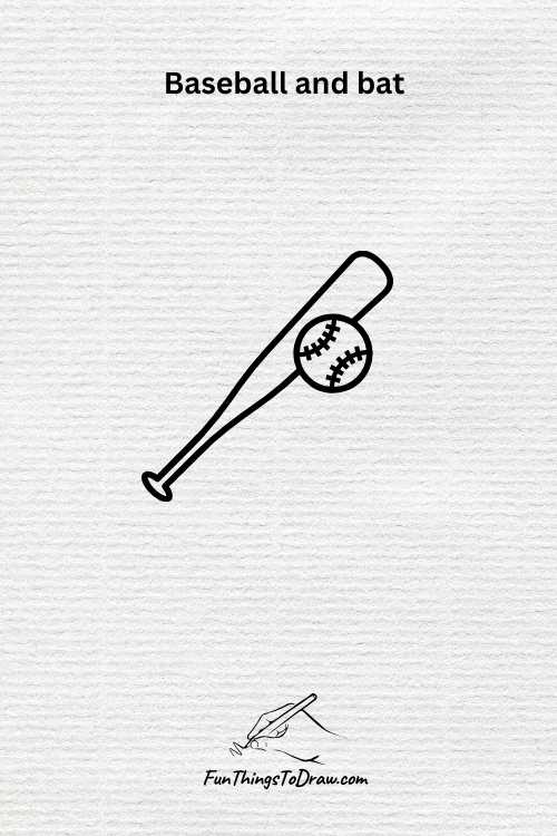 Baseball and bat drawing