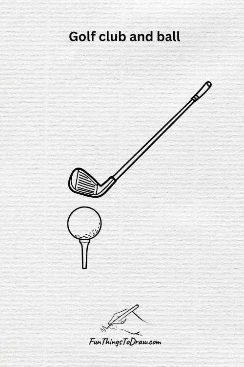 Golf club and ball drawing