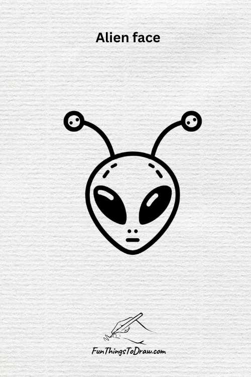 Alien face drawing