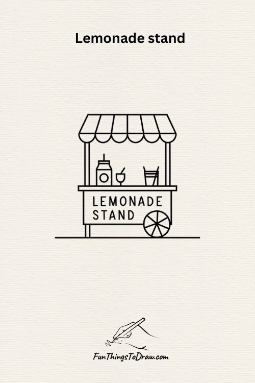 lemonade stand drawing (cute summer drawing idea)