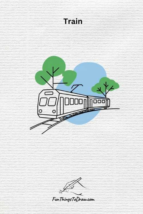 Train drawing (fun things to draw when bored)