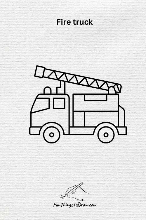 Fire truck drawing (fun things to draw when bored)