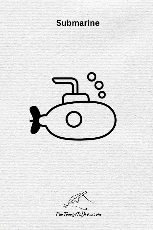 Submarine drawing (fun things to draw when bored)