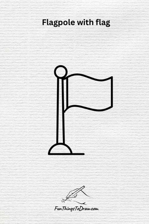 Flagpole with flag drawing