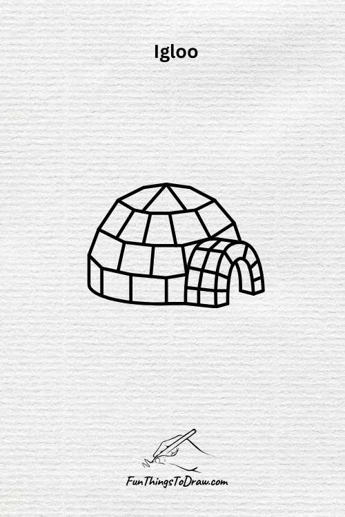 Igloo drawing (fun things to draw when bored)