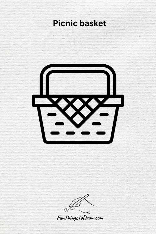 Picnic basket drawing (fun things to draw when bored)