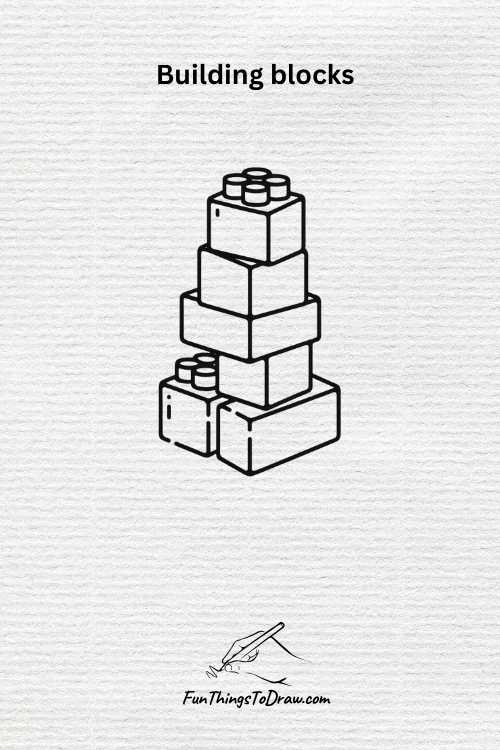 Building blocks drawing (fun things to draw when bored)