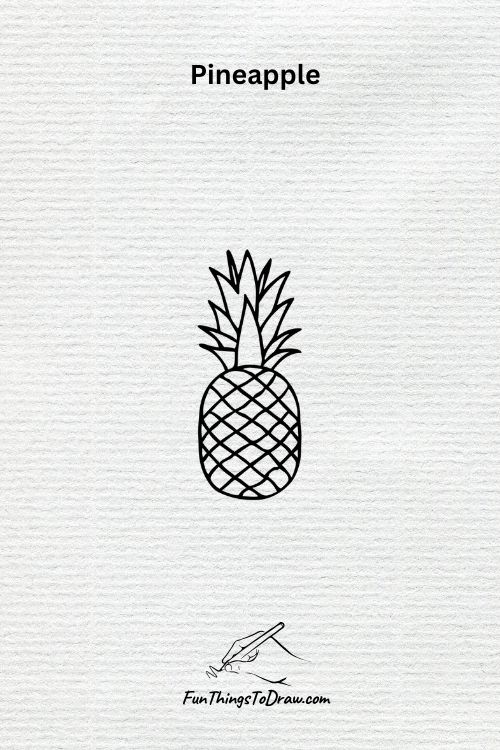 easy and cute pineapple drawing