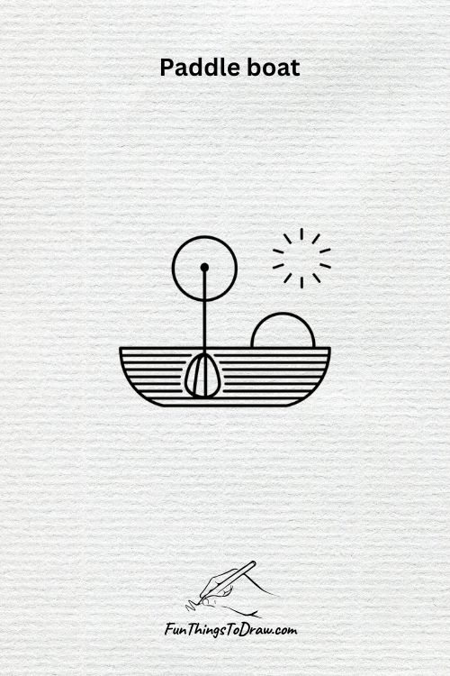 cute paddle boat drawing