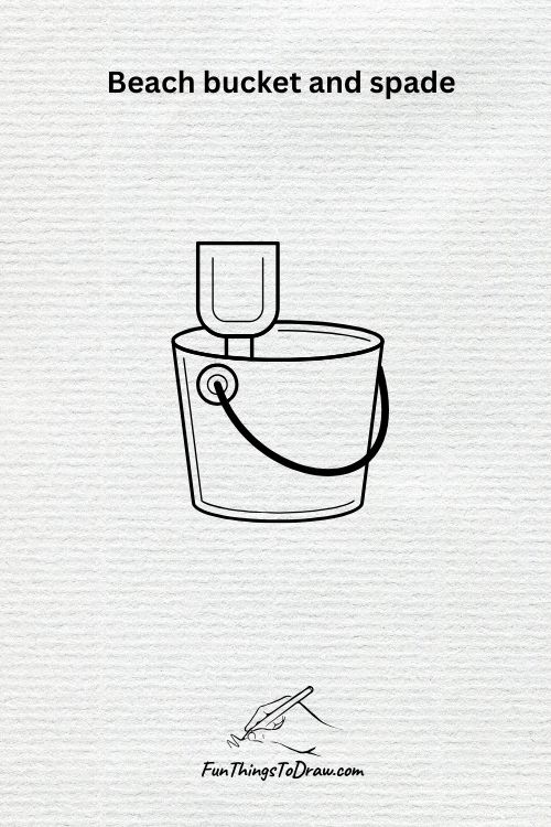 beach bucket and spade drawing