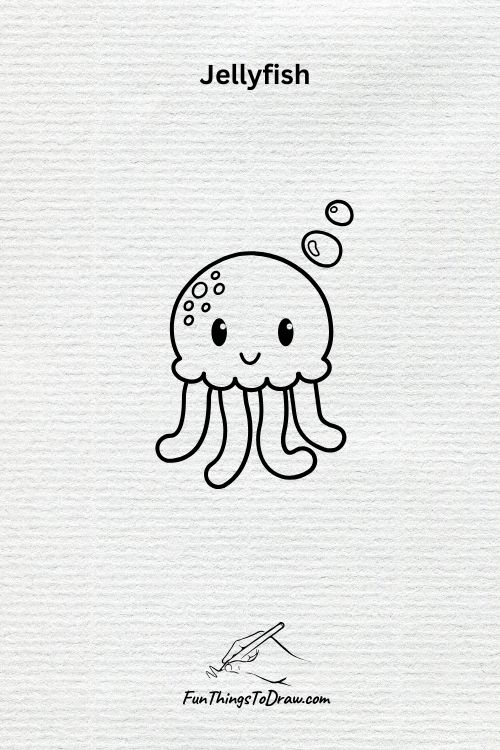 summer drawing ideas (cute jelly fish drawing idea)