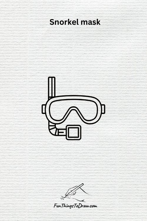 snorkel mask drawing