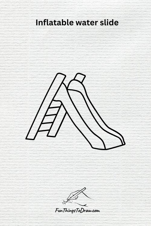 inflatable water slide drawing