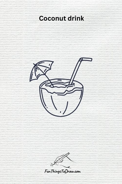 coconut drink drawing