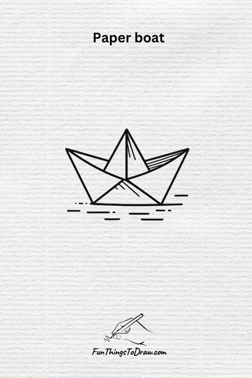 summer drawing ideas (paper boat drawing)