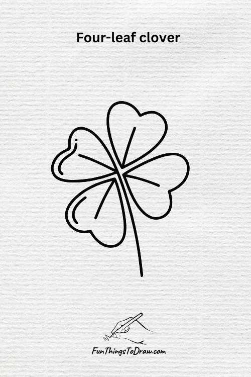 Four leaf clover drawing (fun things to draw when bored)