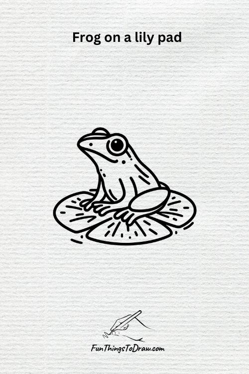 drawing of a frog on Lilypad