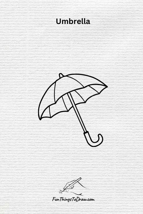 Umbrella drawing (fun things to draw when bored)