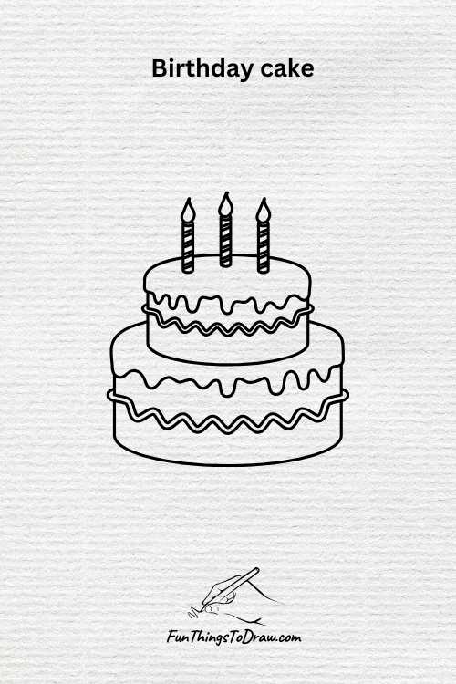 Birthday cake drawing
