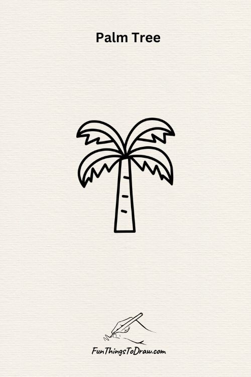 palm tree drawing (cute summer drawing ideas)