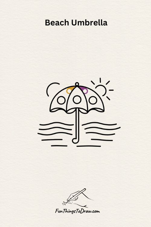 summer drawing ideas: beach umbrella drawing