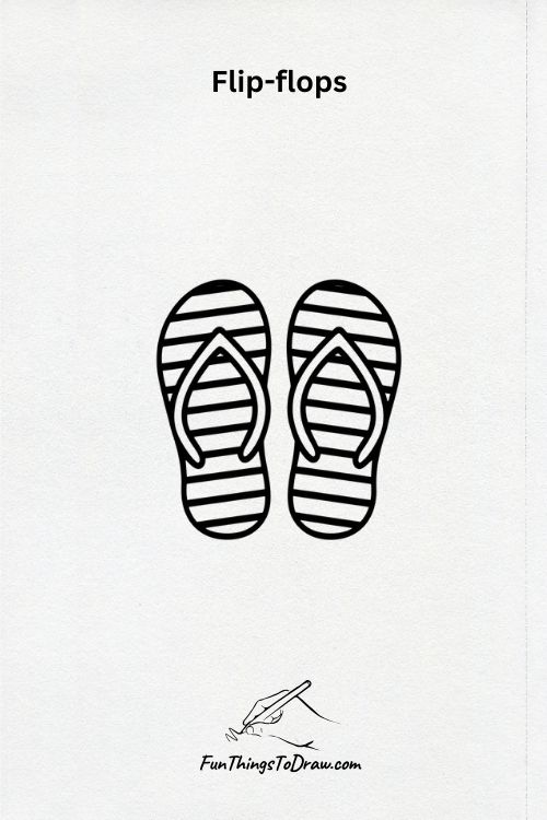cute summer drawing idea: flip-flops