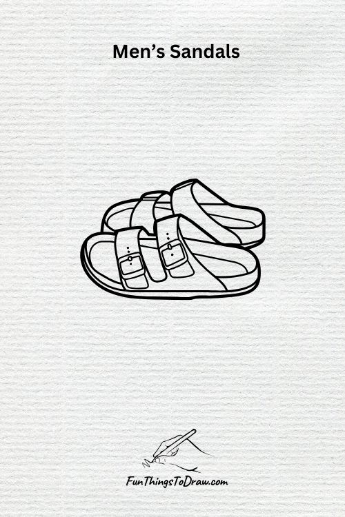 men's sandal drawing