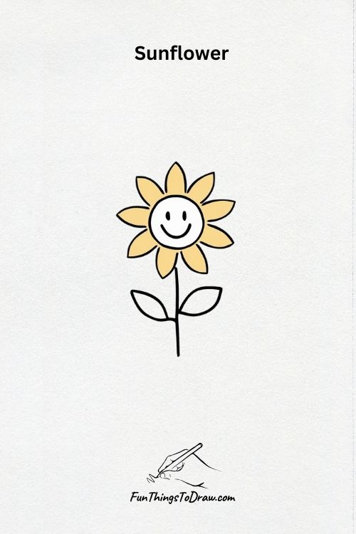 easy summer drawing idea: sunflower drawing