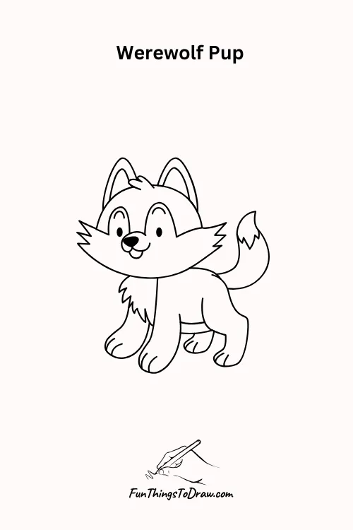Werewolf Pup Halloween Drawing