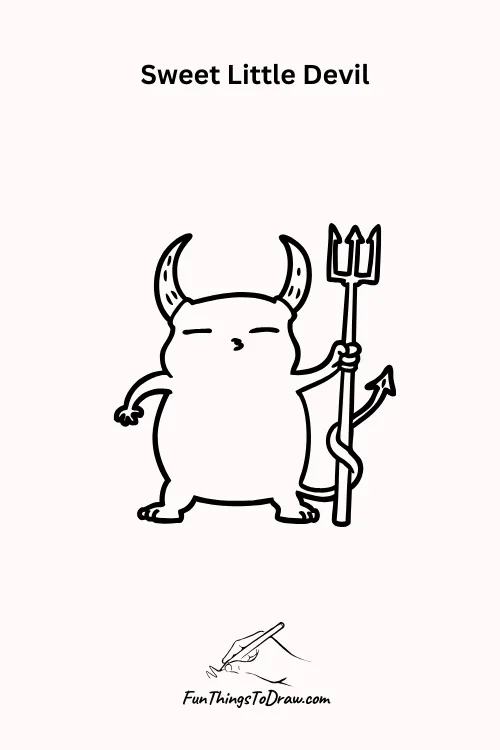 Sweet Little Devil Halloween Drawing