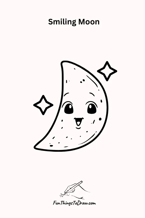Smiling Moon Halloween Drawing