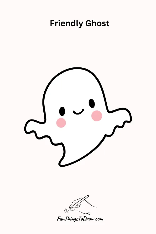 Friendly Ghost Halloween Drawing