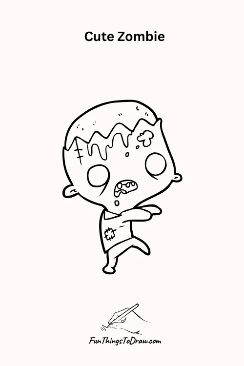 Cute Zombie Halloween Drawing