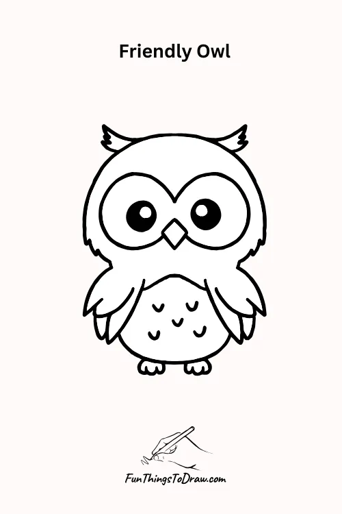 Friendly Owl Halloween Drawing
