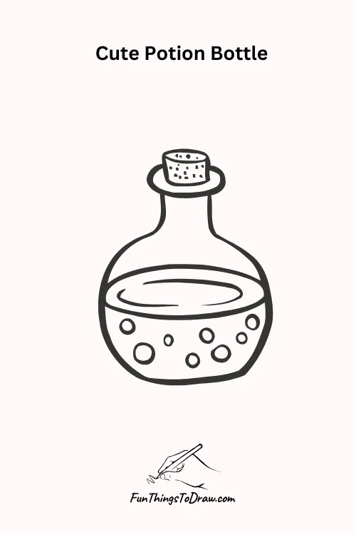 Cute Potion Bottle Halloween Drawing
