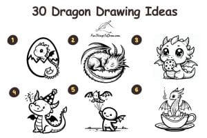 30 Cute Dragon Drawing Ideas