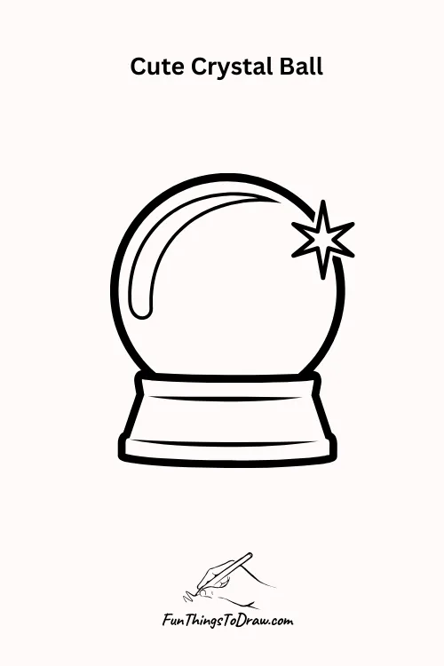 Cute Crystal Ball Halloween Drawing