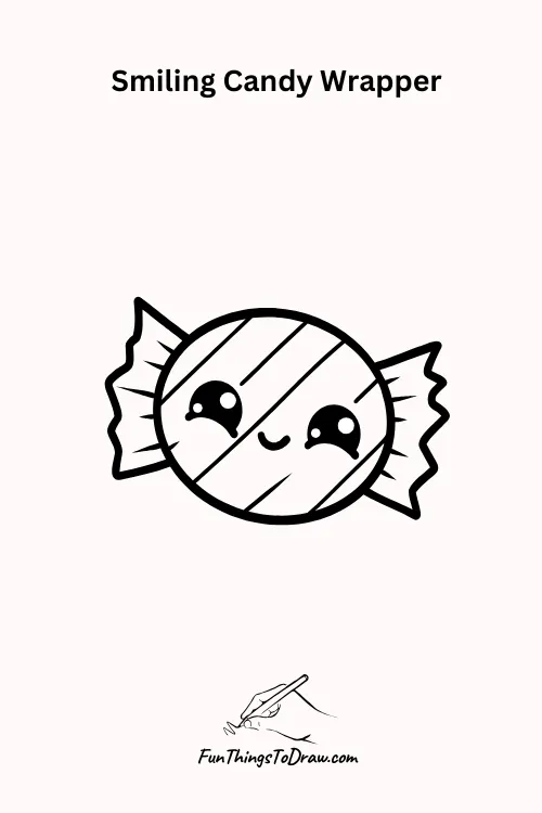 Smiling Candy Wrapper Halloween Drawing