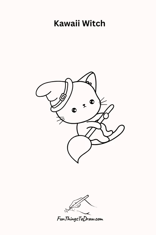 Kawaii Witch Halloween Drawing