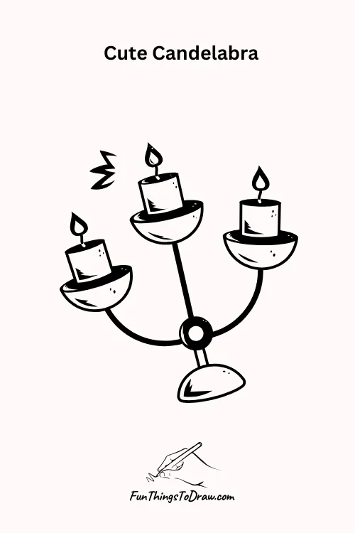 Cute Candelabra Halloween Drawing