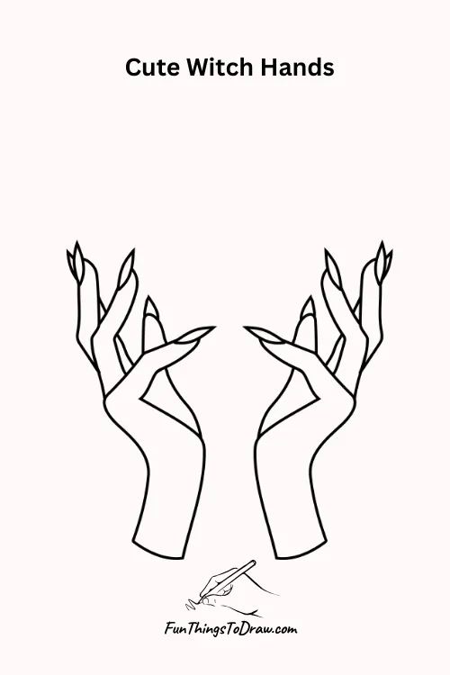 Cute witch hands Halloween Drawing