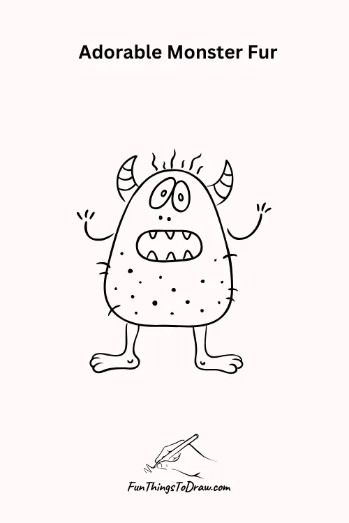 Adorable Monster Fur Halloween Drawing