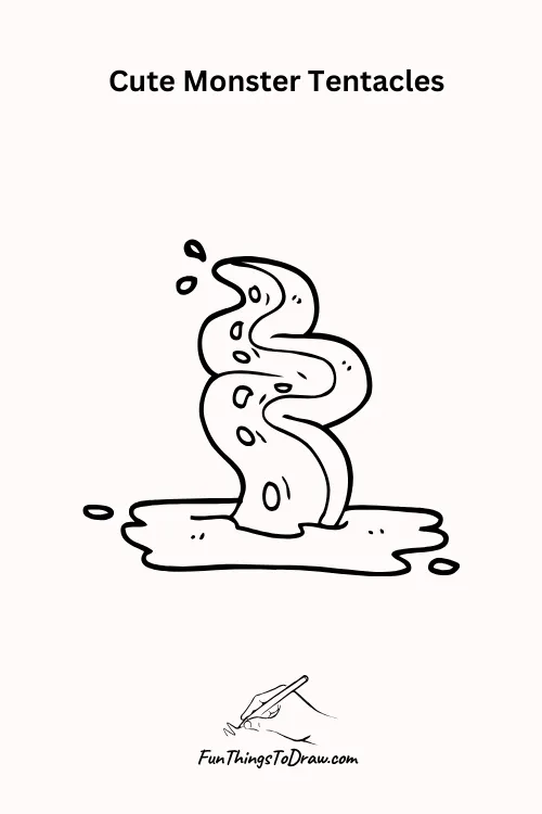 Cute Monster Tentacles Halloween Drawing