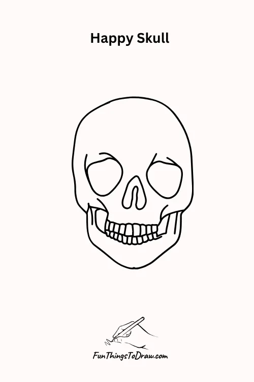 Happy Skull Halloween Drawing