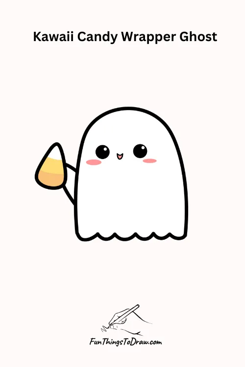 Kawaii Candy Wrapper Ghost Halloween Drawing