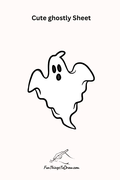 Cute ghostly sheet Halloween Drawing