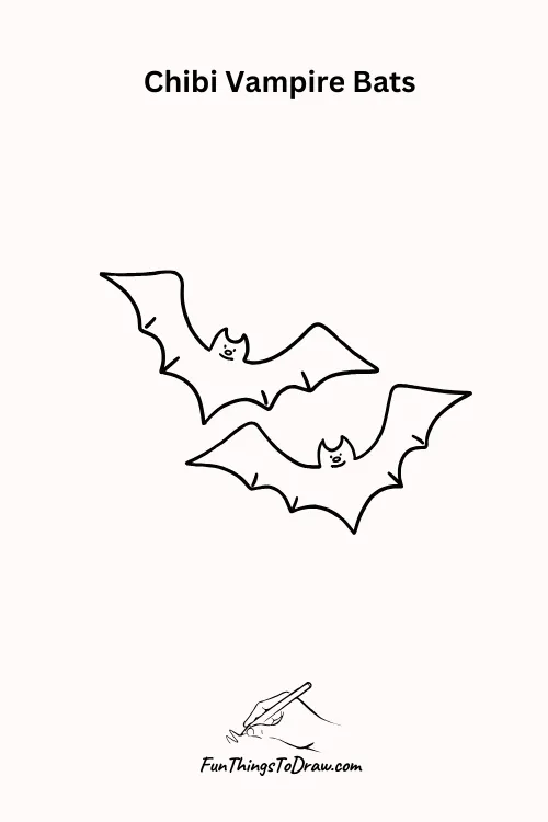 Chibi Vampie Bats Halloween Drawing
