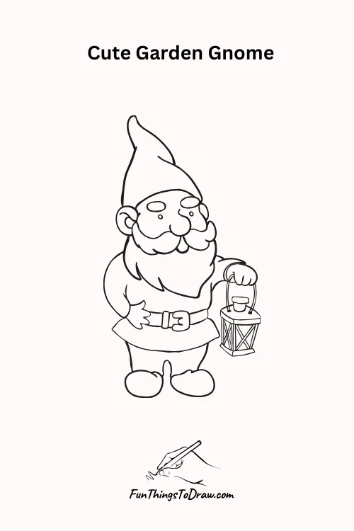 cute Garden Gnome Halloween Drawing