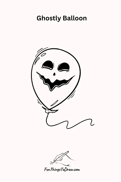 Ghostly Balloon Halloween Drawing